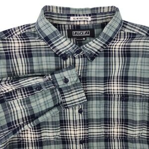 Ezekiel Plaid Flannel Shirt‎ Button Down Long Sleeve Casual Blue Mens Medium